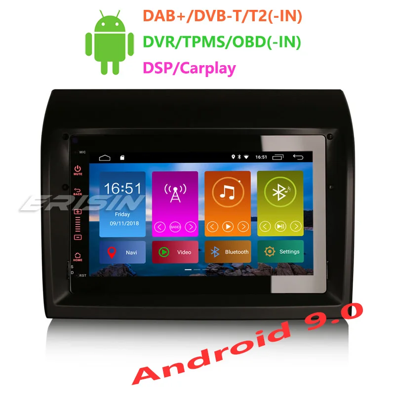 Автомобильный мультимедийный плеер Erisin ES3074F 7 дюймов Авторадио Android 9 0 DAB + DVR OBD GPS DSP