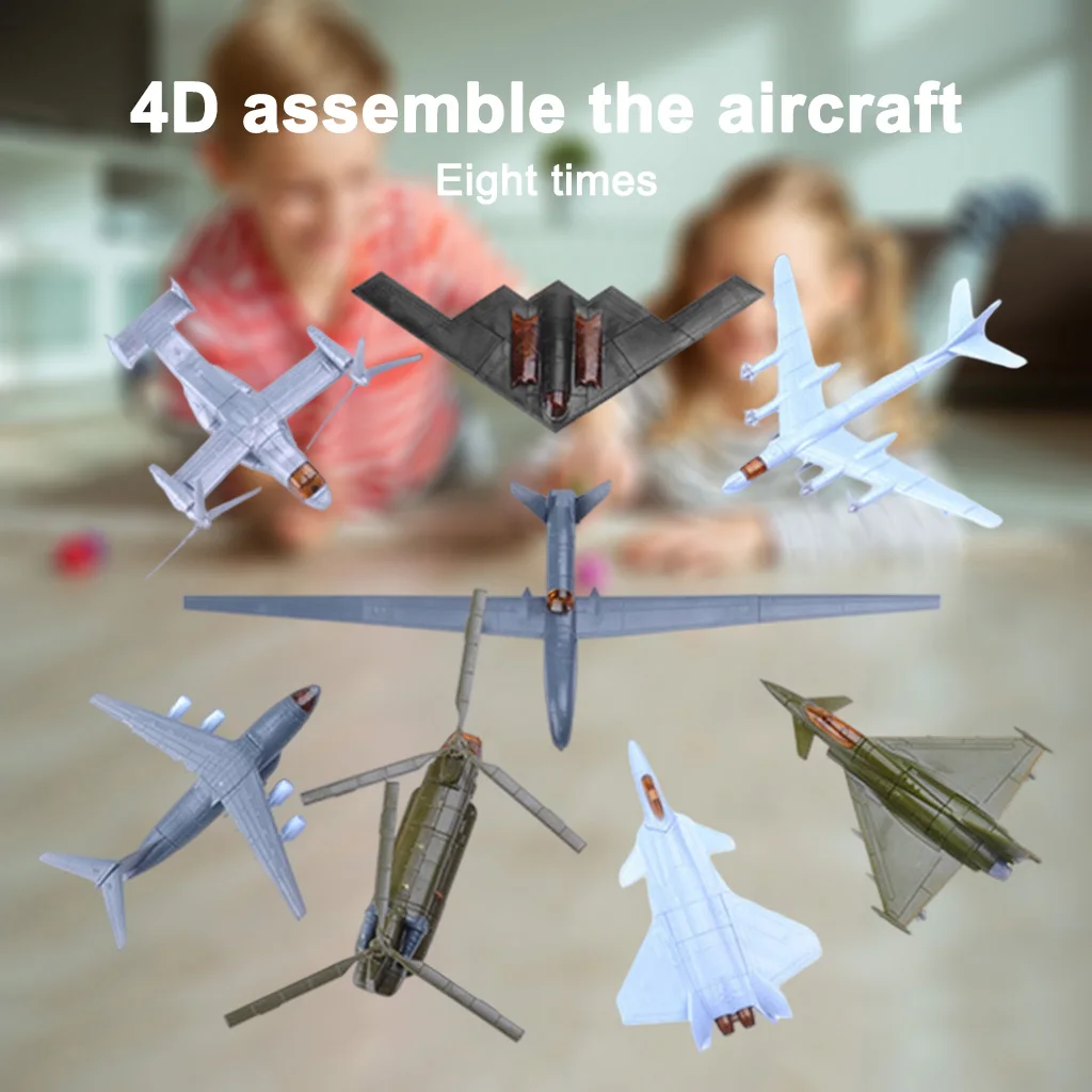 Набор для сборки самодельных игрушек 8x 4D пластиковый вертолет самолет