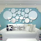 3D геометрические круглые Кристальные трехмерные акриловые зеркальные настенные наклейки для спальни гостиной декоративные фоновые зеркальные