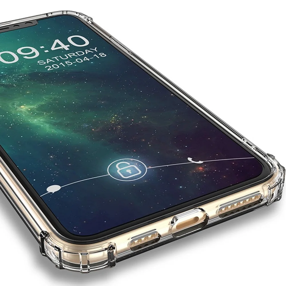 Противоударный прозрачный силиконовый чехол для Apple iPhone SE 2020 11 Pro 7 8 Plug XS Max XR из ТПУ