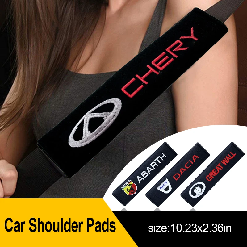 

2pcs car logo seat belt protection shoulder pad for Subaru Forester xv impreza wrx sti 2010 Outback Legacy car accessories