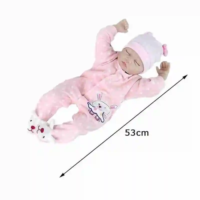 

22Inch Lifelike Newborn Babies Silicone Vinyl Toy Birthday Sleeping Close Gifts Eyes For Kid Handmade Gift Z1X0