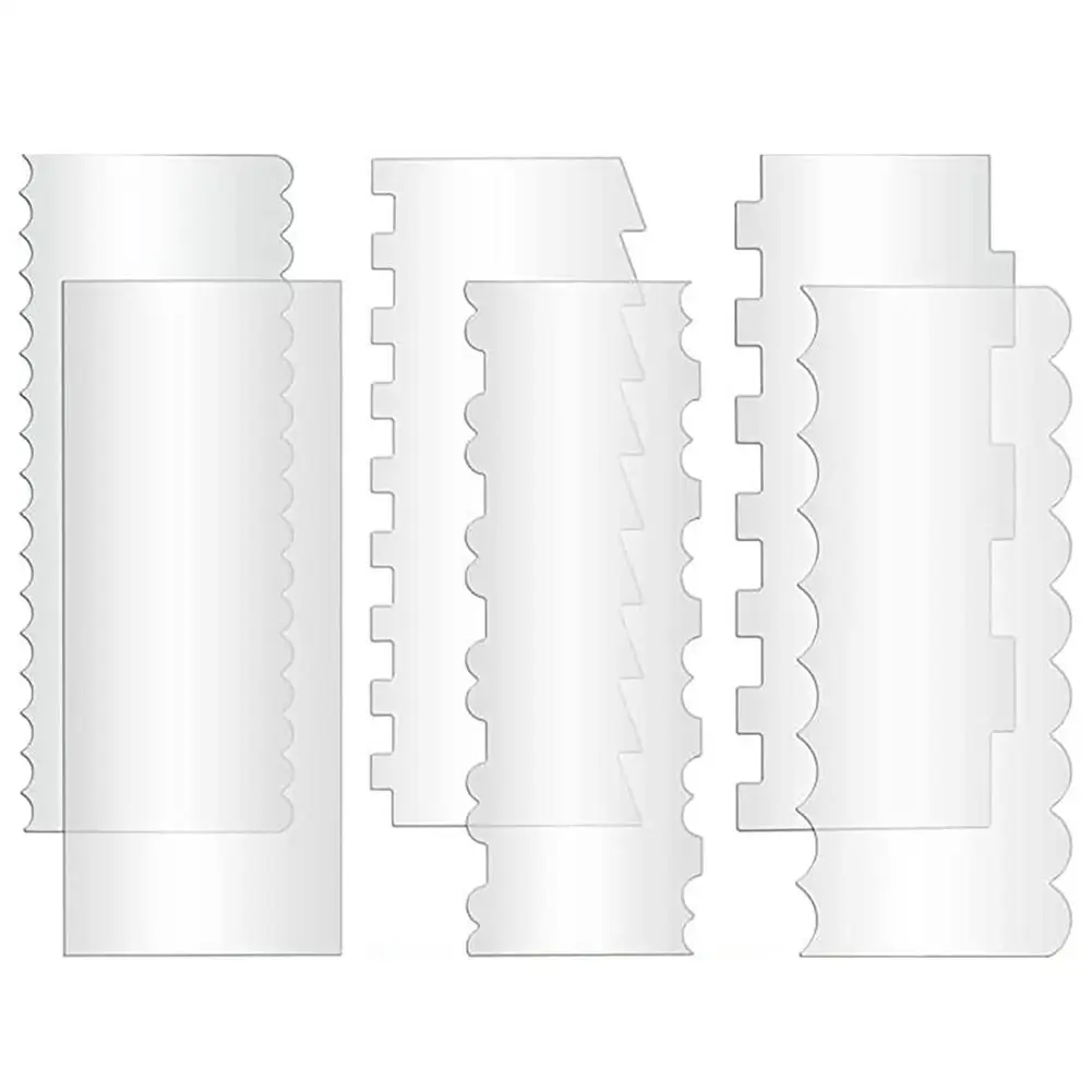 

Cake Smoother Scraper Tool 6 Pieces Acrylic Durable Cake Scraper Smoother Scraper Cake Decorating Comb For Cake Pastry