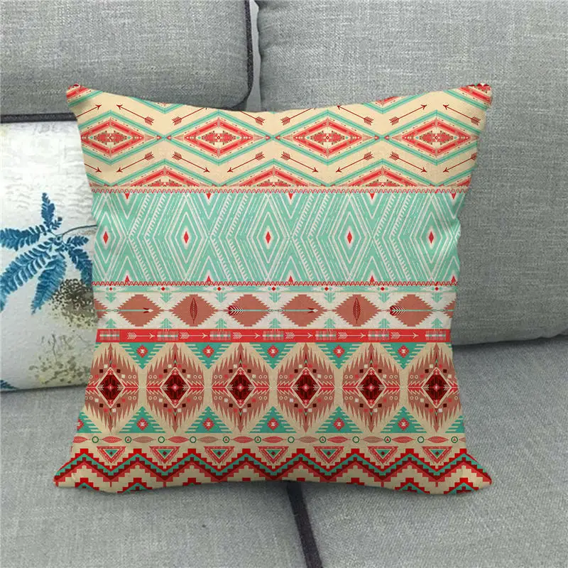 Pillowcase tribal ethnic india cushion cover gometric linen/cotton sofa throw pillow decorative pillows | Дом и сад