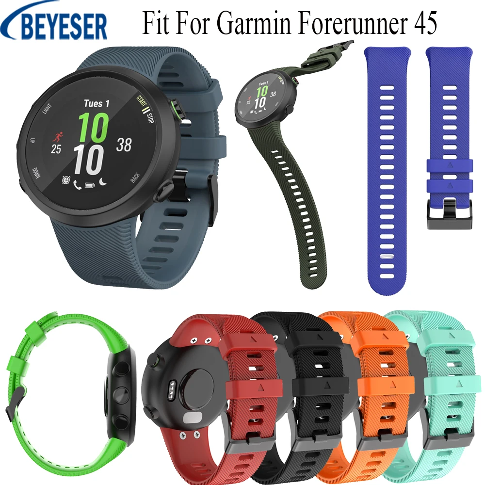 Фото Ремешок силиконовый для Garmin Forerunner 45, мягкий спортивный сменный Браслет для наручных часов, 20 мм №1