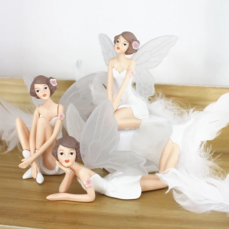 3 шт./компл. креативные красивые летающие белые Ангел цветок эльфы DIY Миниатюрные