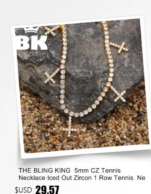 BLING KING 5 мм CZ драгоценный камень теннис ожерелье Iced Out Циркон 1 ряд теннис ожерелье хип-хоп ювелирные изделия