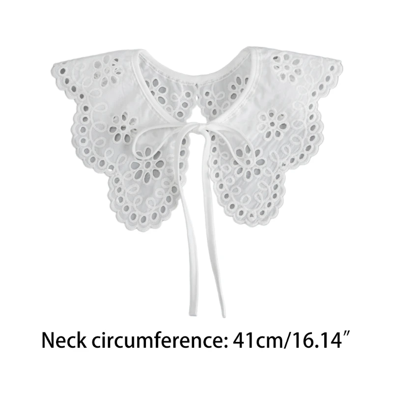 

Women Decorative Fake Collar Hollow Out Jacquard Floral Shawl Necklace Capelet