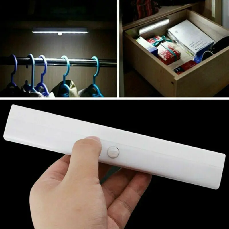 

10 LED Motion Sensor Closet Light Home Wireless Night Cabinet Battery Powered