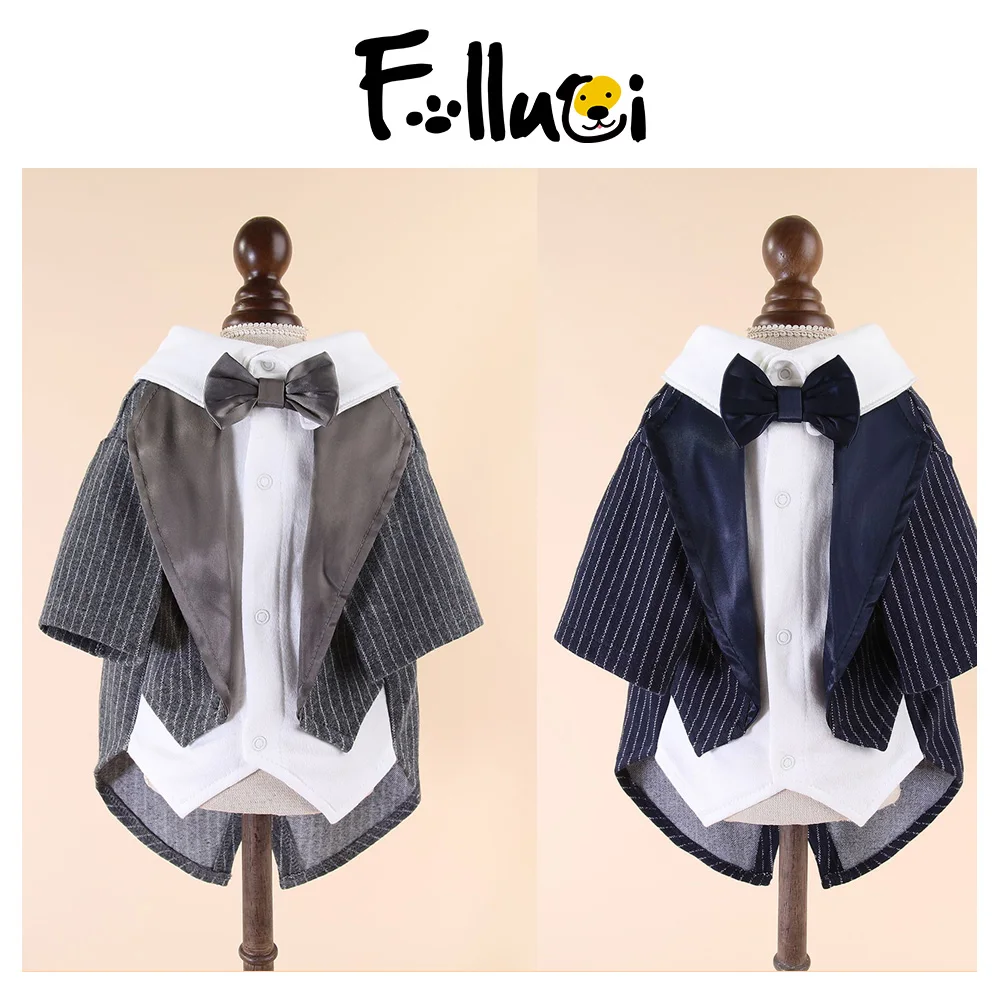 

Suit For Pet Small And Medium Dog Teddy Bichon Puppy Cat Party Wedding Autumn And Winter Gentleman Groom Shirt