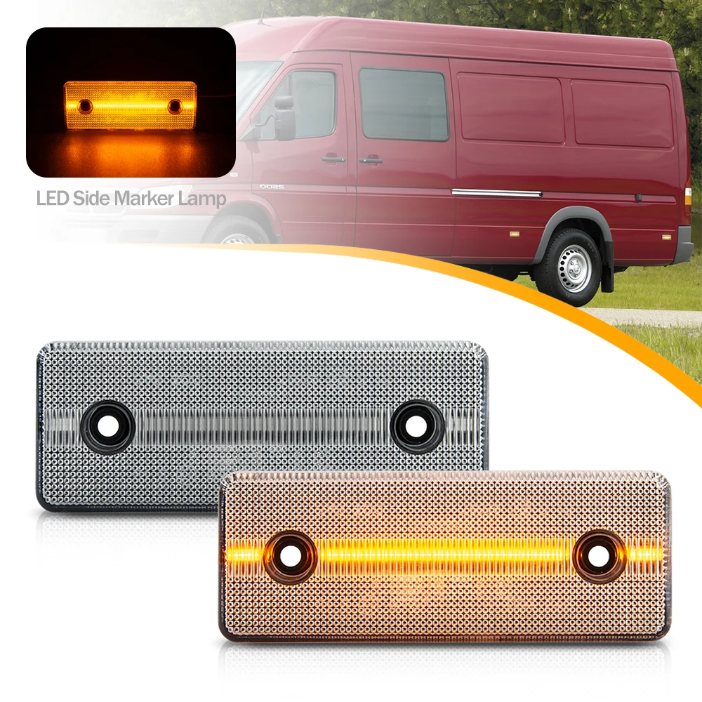 

2X Led Amber Side Marker Blinker Clearance Position Lamp Lights For Mercedes Benz Sprinter W901 W902 W903 W904 W905 Dodge 01-06