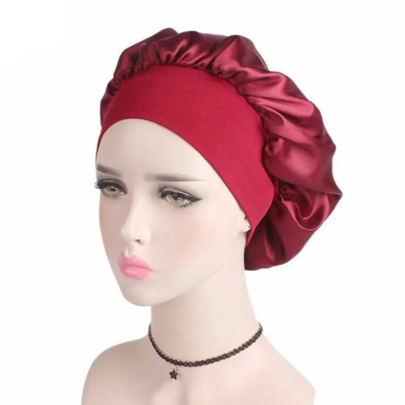 Brand New 2019 Long Hair Care Women Satin Bonnet Cap Night Sleep Hat Silk Head Wrap Adjust Shower Caps | Дом и сад