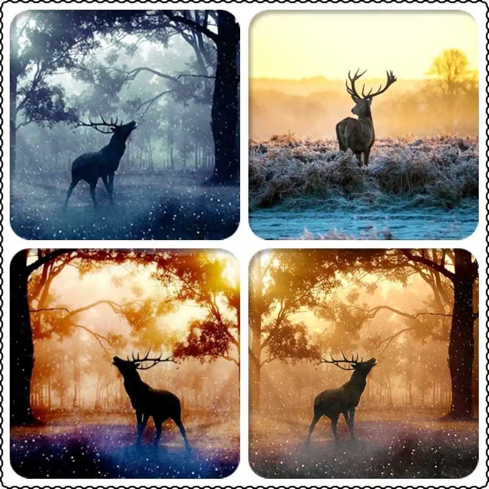 Алмазная вышивка с оленем квадратным/круглым пейзажем 5D мозаика стразы|Алмазная