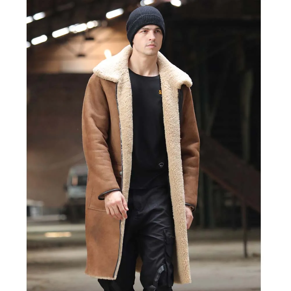 Двухсторонняя одежда SANI из натуральной овчины мужское зимнее толстое теплое
