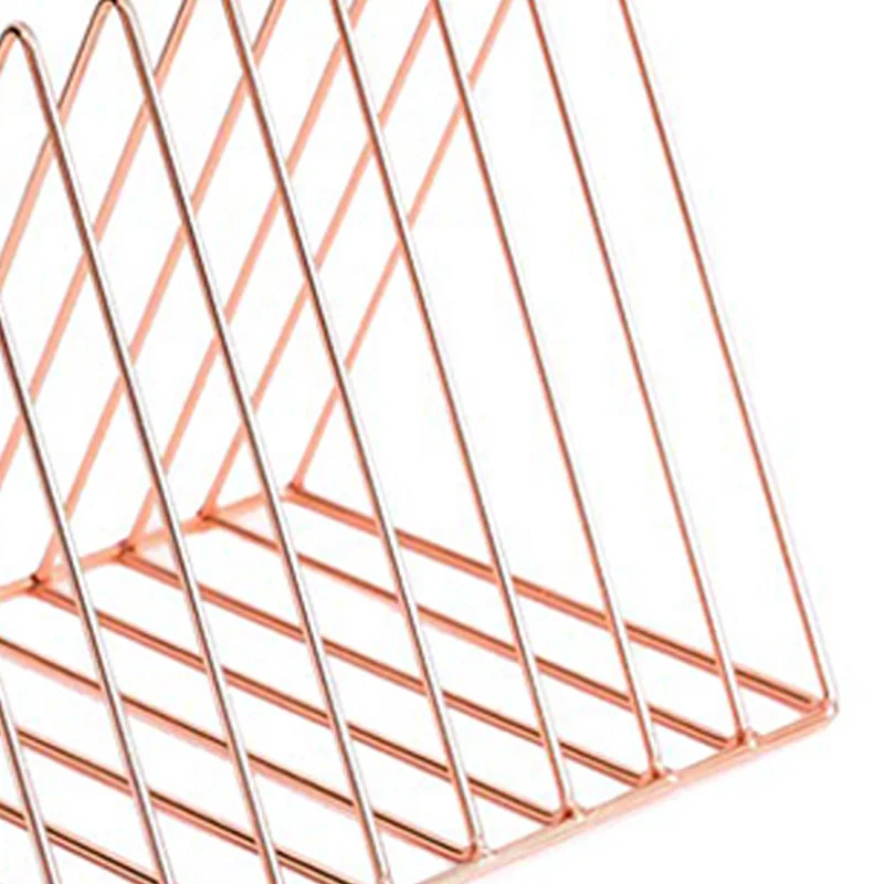 

2 Pcs Desktop File Sorter Organizer Files Folder Stand Desktop File Organizer, Copper Wire Book Shelf Rack Magazine Holder 9 Sec