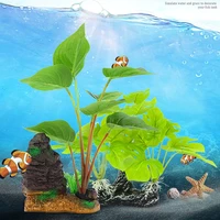 aquarium decoration simulation underwater plant small lotus leaf fish tank grass flower landscaping green aquatic decoration