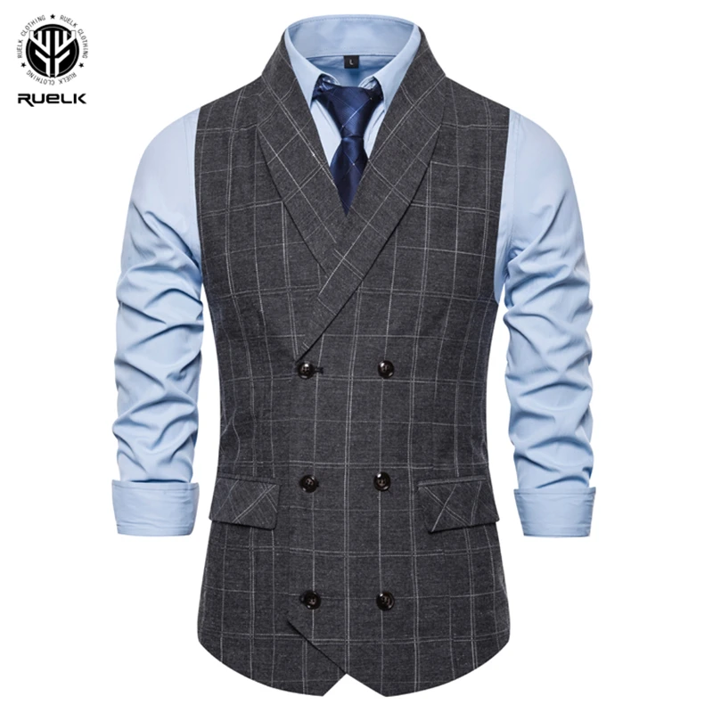 Жилет RUELK в британском стиле мужские облегающие деловые жилеты Новое поступление