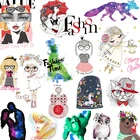 Красивые наклейки сделай сам, модные наклейки с изображением мультяшного города, девушки, термоклейкие наклейки для одежды, виниловые наклейки с изображением животных, аппликация
