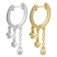 2021 new style inlaid zircon of fashion pendant tassel drop shaped jewelry charm earrings woman wholesale