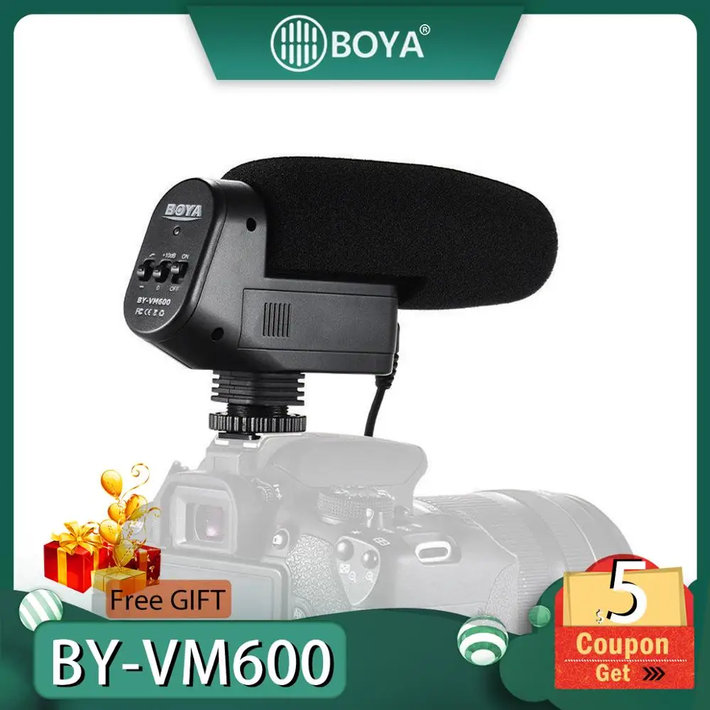 

BOYA BY-VM600 Cardioid Directional Condenser Microphone Mic for Canon Sony Nikon Pentax DLSR Camera