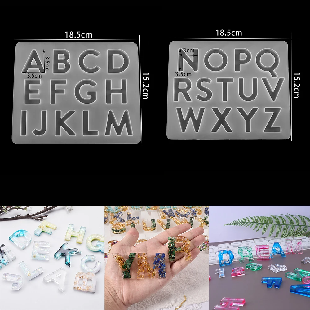 

1Pcs Alphabet Letter Silicone UV Epoxy Resin Molds 26 Letter Charms Casting Mould for DIY Crafts Jewelry Making Pendant Tool
