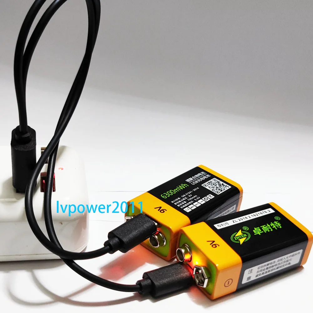 Аккумулятор ZNTER 9 В МВт/ч USB перезаряжаемый литий-полимерный аккумулятор для