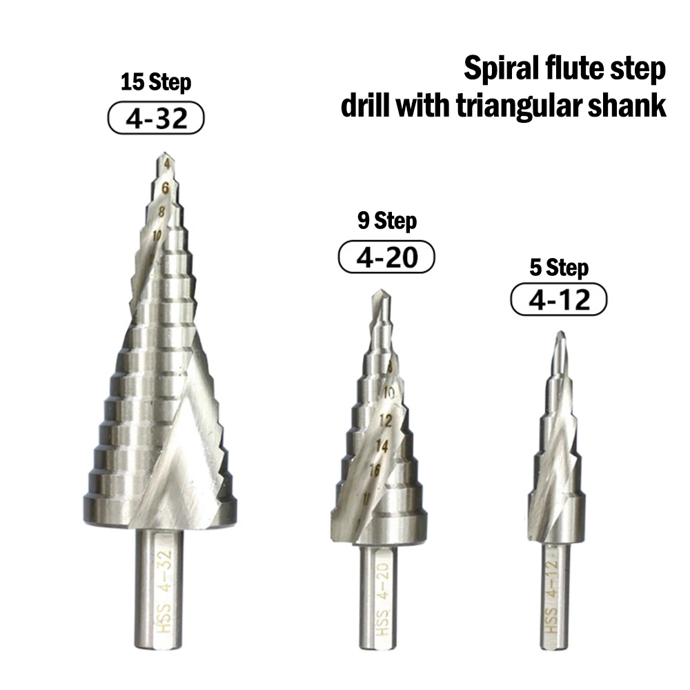 

1pcs 4-12 4-20 4-32mm Pagoda Drill Hexagon Screw Drill HSS Power Tools Spiral Grooved Metal Steel Step Drill