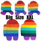 Игрушки-антистресс большого размера XXL, силиконовая доска с пузырьками, популярная, симпатичная, с диммером, антистрессовые игрушки для детей, популярный гигантский подарок