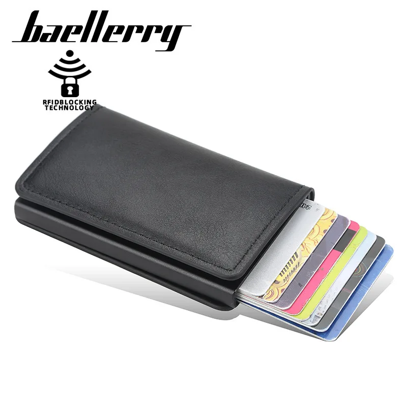 

RFID Antimagnetic Automatic Pop-up Men Women Card Holder 2020 Fashion New Mens PU Leather Wallet Credit ID Card Cover Purse