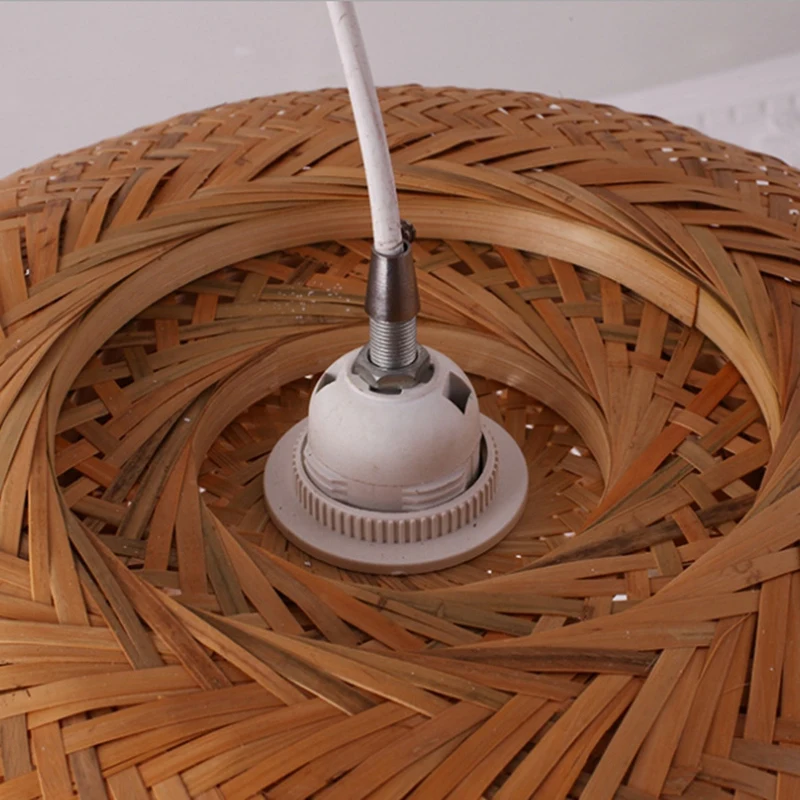 

Modern Bamboo Work Hand Knitted Bamboo Weaving Chandelier Restaurant Handmade