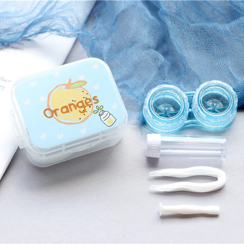 

1pc Contact Lenses Tweezers Candy Color Contact Lenses Box Contact Lens Case for Travel Kit Holder Container Wholesale