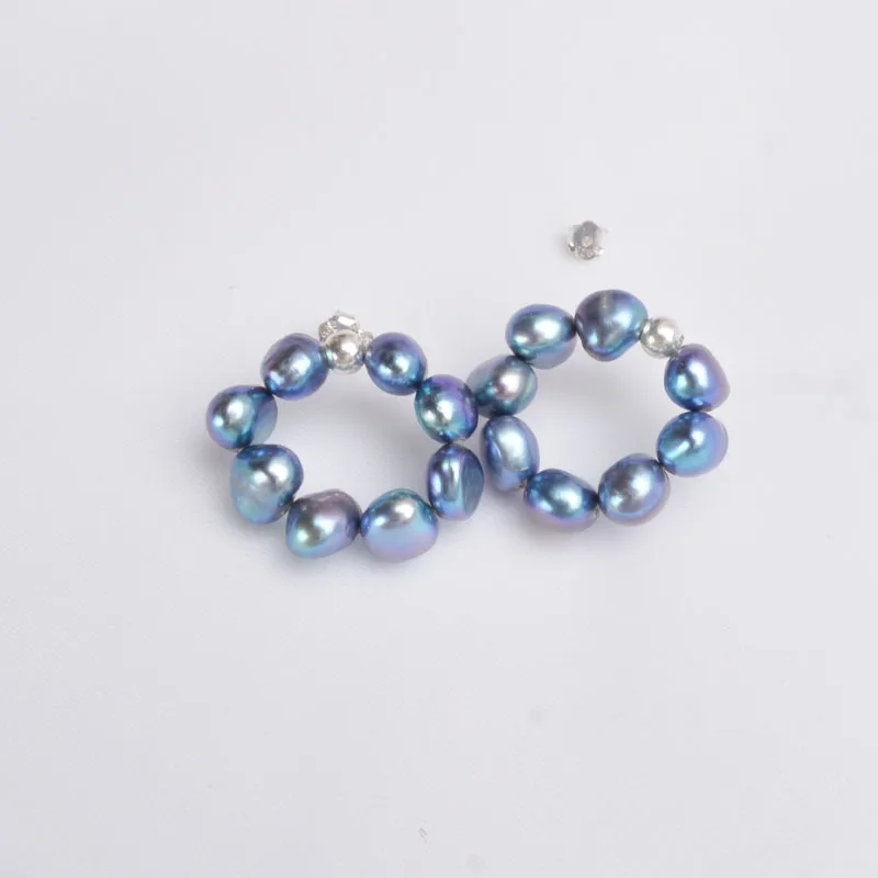 Женские серьги гвоздики с натуральным пресноводным жемчугом ASHIQI ювелирные