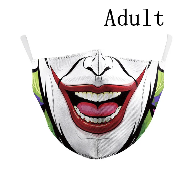 V для Vendetta Клоун Маска лица Mascarillas masque многоразовые PM2.5 Крышка рта Ужас Череп маска