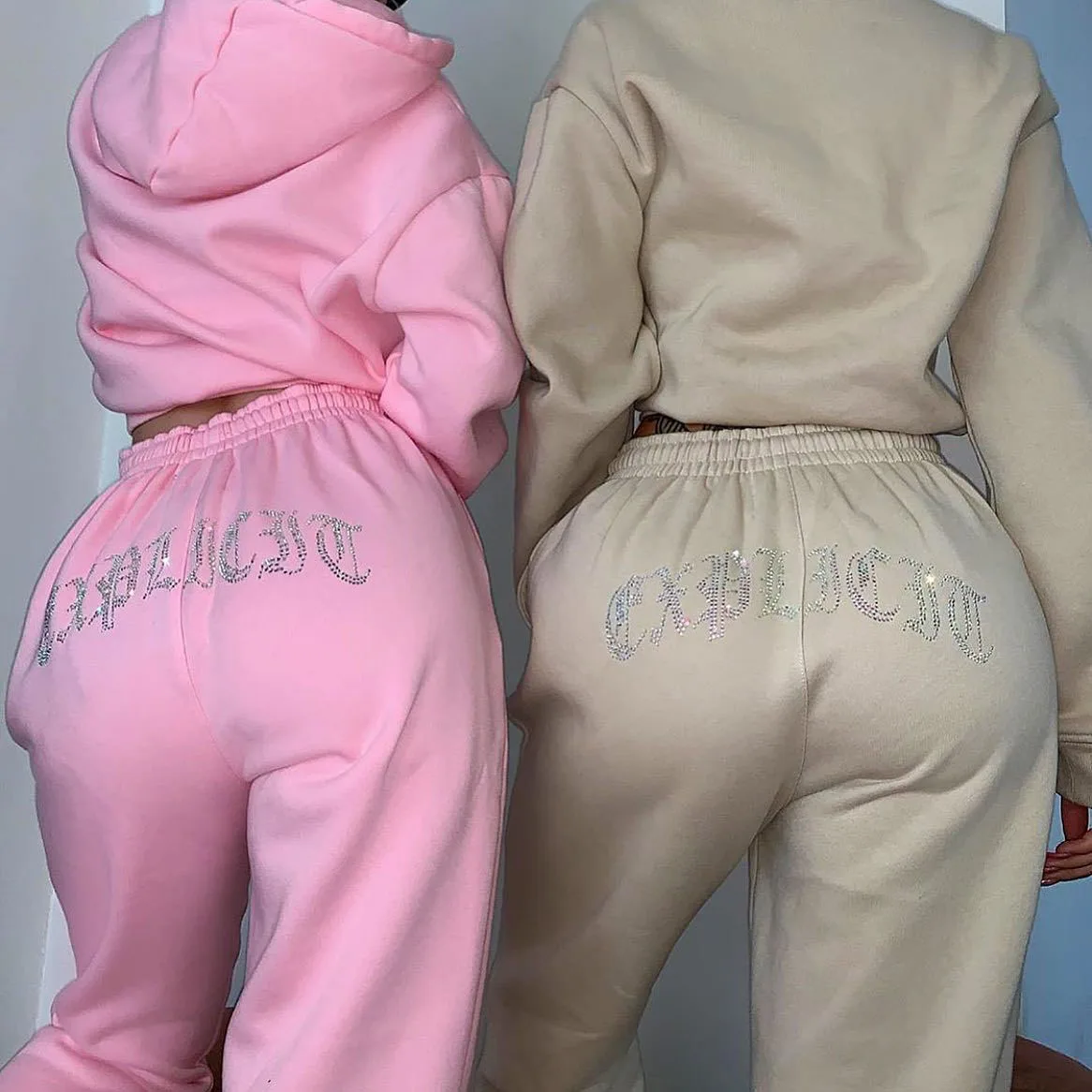 

Oversized Tracksuit Women Suit Fleece Hoodies Casual Sports Set Sweatshirts Pullover Jogging Sweatpants Korean Fashion 2021 New