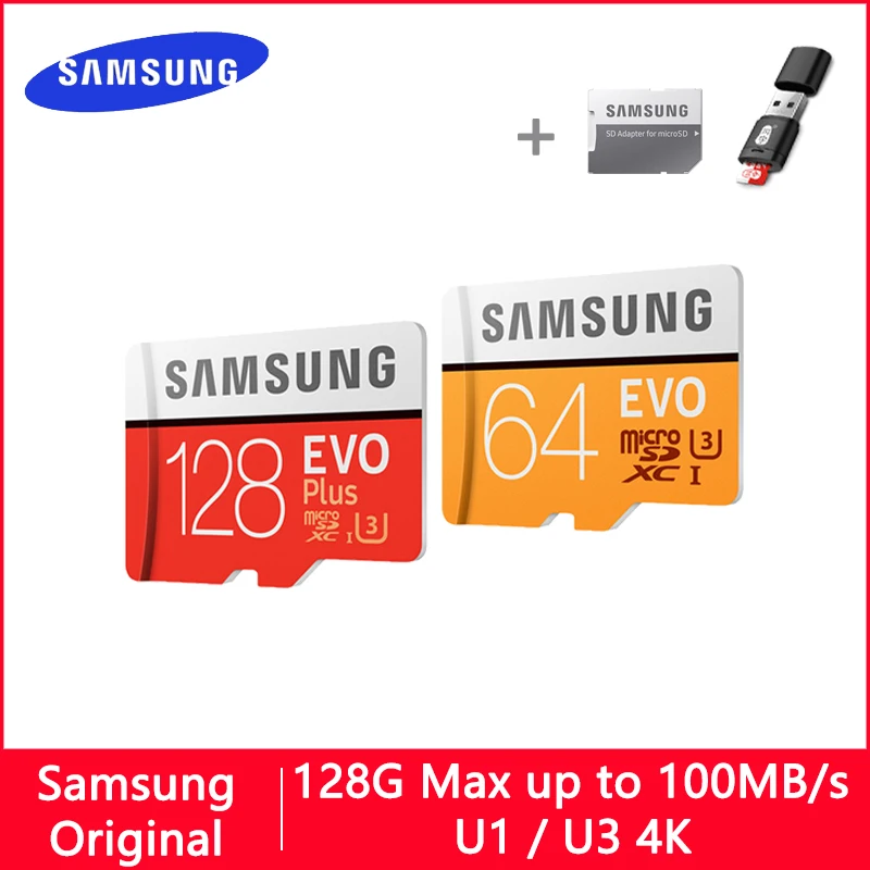 SAMSUNG EVO Micro SD 128 ГБ 32 ГБ 64 Гб 256 ГБ 512 ГБ U1 U3 Micro SD карта памяти 32 64 128 ГБ Флэш-карта SD/TF MicroSD для телефона