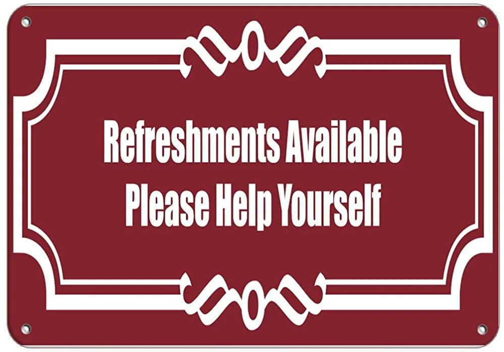 

Refreshments Available Wall Tin Sign Metal Poster Retro Plaque Warning Sign Vintage Iron Painting Decor Funny Hanging Crafts for