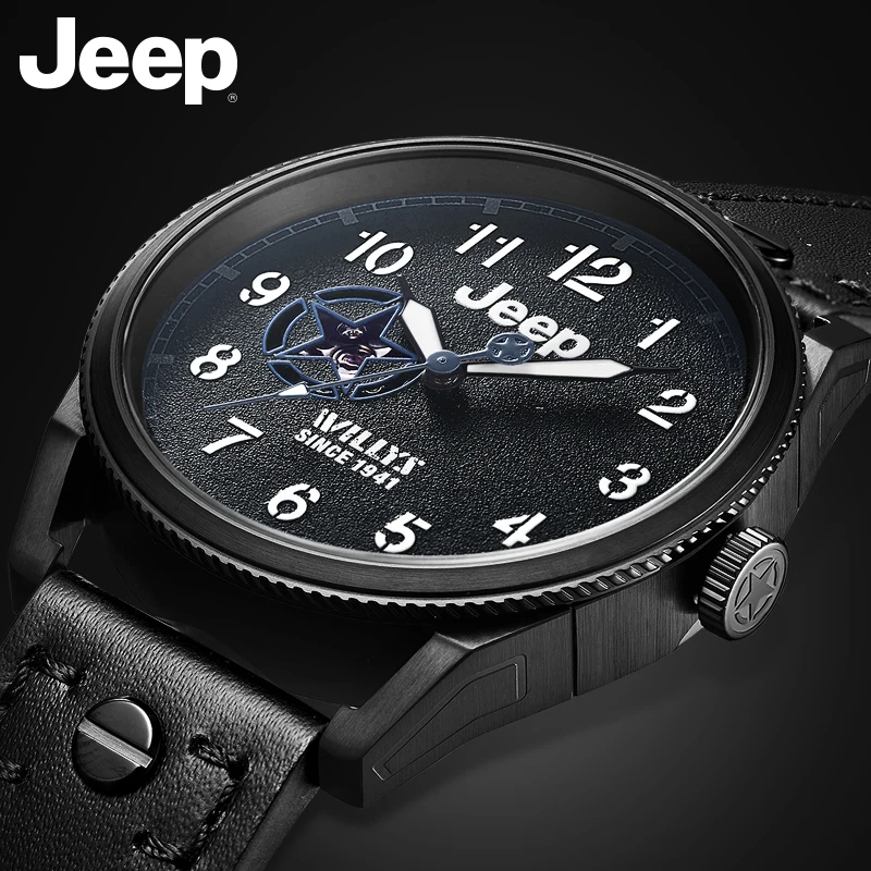 Мужские люминесцентные водонепроницаемые часы Jeep Модные полые автоматические