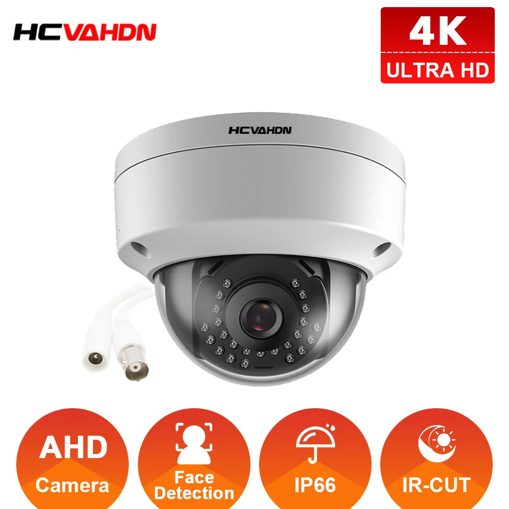 

HCVAHDN Ultra HD 4K AHD Explosion Proof Dome Camera 8MP Resolution For CCTV Home Video Security System Infrared Night Vision