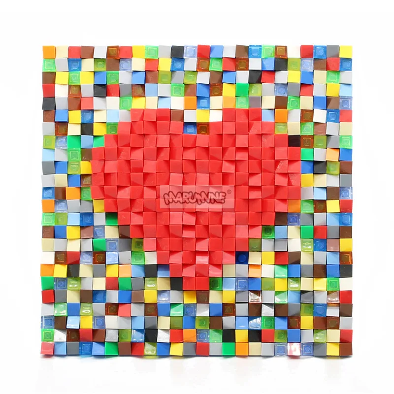 MARUMINE кубики MOC набор 641 шт. с Строительная пластина для строительных блоков Presentoir