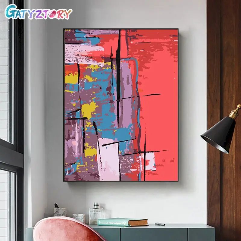 

GATYZTORY 60x75CM Frame Painting By Numbers Abstract Number Painting For Hone Decor ON Canvas Painting For Wall Art
