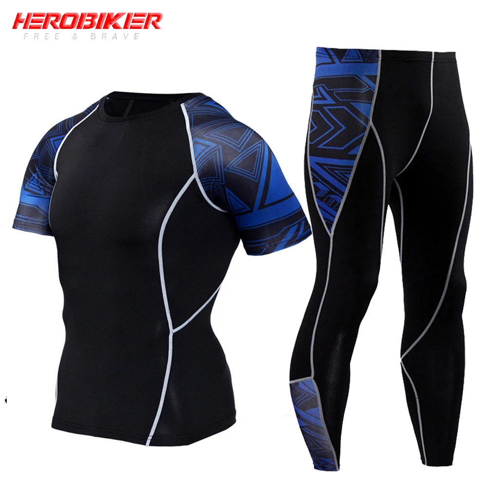 Летние быстросохнущие спортивные костюмы HEROBIKER мотоциклетная куртка комплект из