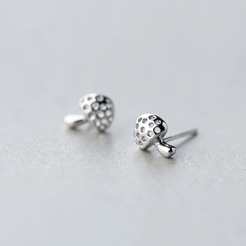 Ромашки маленькие серьги гвоздики в форме гриба милые из стерлингового серебра