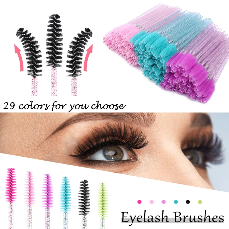 Блестящие одноразовые аппликаторы для ресниц 50 шт. зеркальный аппликатор кисть