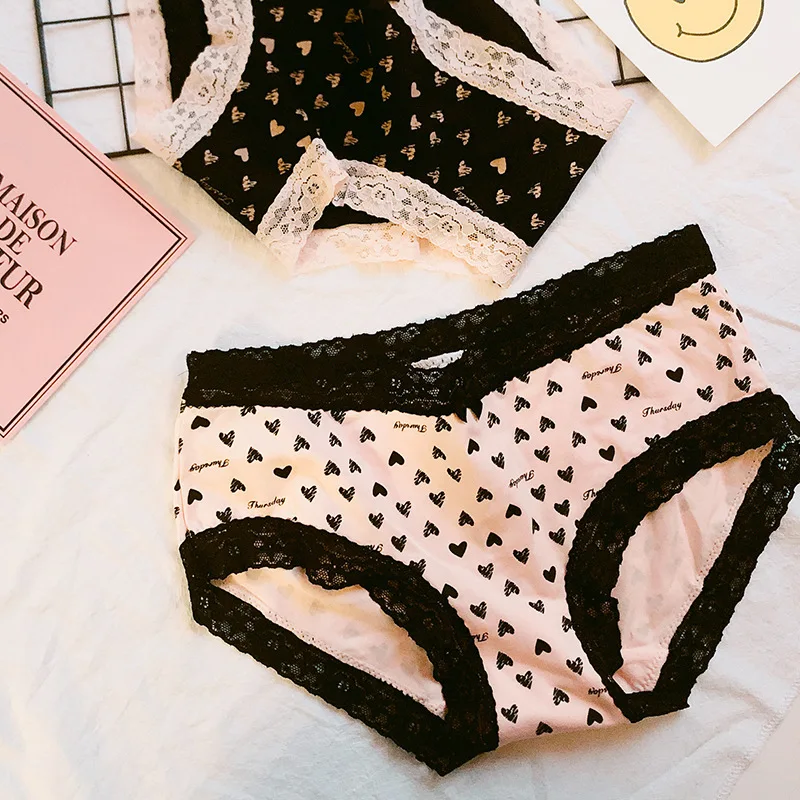 

Сексуальные трусики, нижнее белье, розовые милые сексуальные кружевные спортивные хлопковые женские трусы в полоску с надписью Love, повседн...