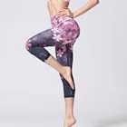 Женские леггинсы с принтом и высокой талией 34, спортивные Леггинсы для фитнеса, женские штаны для тренировок и йоги, эластичные облегающие брюки с пуш-ап, леггинсы # T1Q