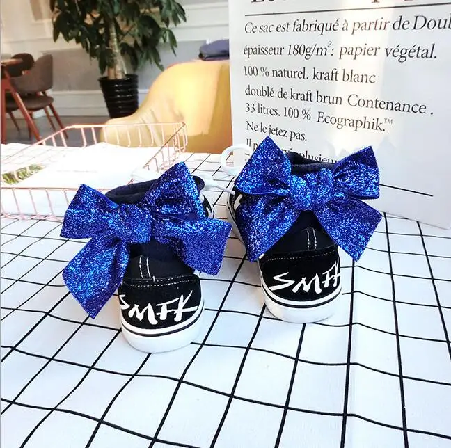 Модные милые блестящими бантами короткие носки женские полусапожки на шнурках с