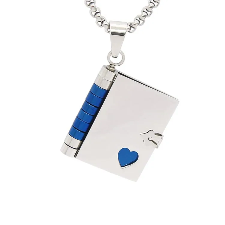 

CL-105 Titanium Steel Jewelry Wholesale Korean Couple Necklace Jewelry Openable Love Book Love Letter Necklace Pendant