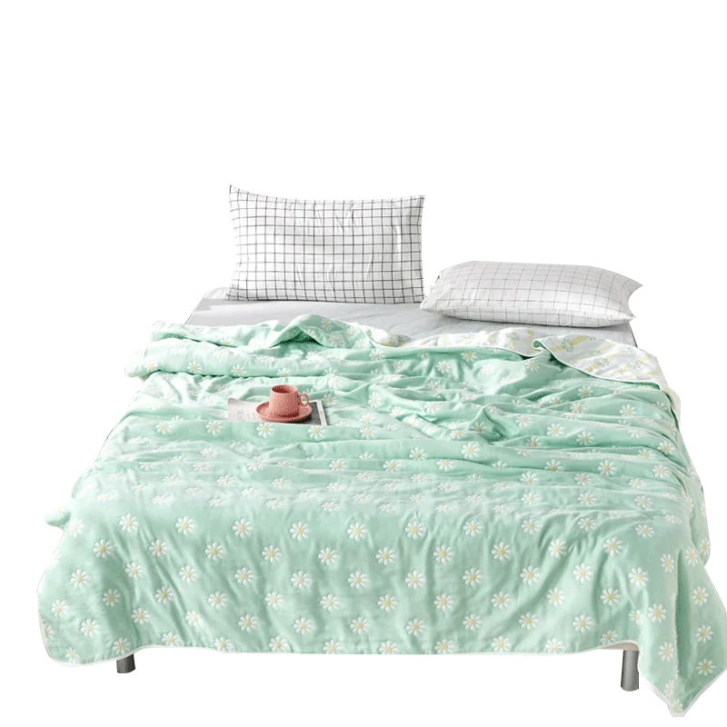 

Six-Layer Cotton Gauze Towel Quilt Pure Cotton Air-Conditioning Duvet Summer Single Double Children Nap Blanket Little Daisy