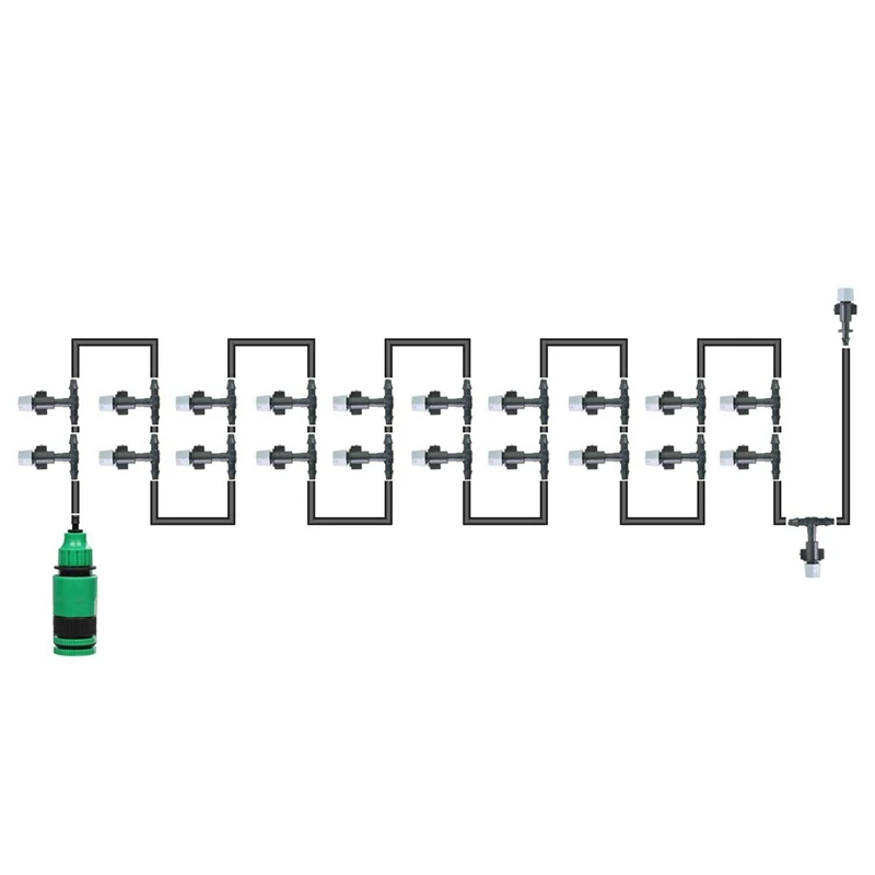 

1set Misting Cooling System 66 Feet with 20 Pcs Mist Nozzle and Quick Coupling & 100 Pcs Refract G Type Rotating Nozzle