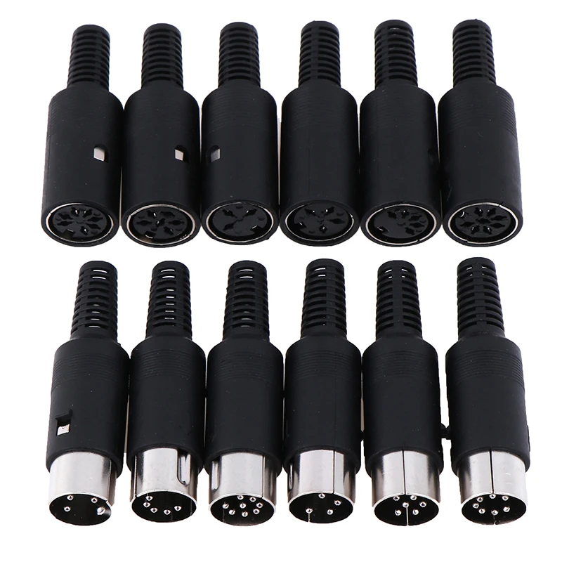 

1Pc Male/Female DIN Plug Socket Connector Chassis Cable Mount 3/4/5/6/7/8 PIN